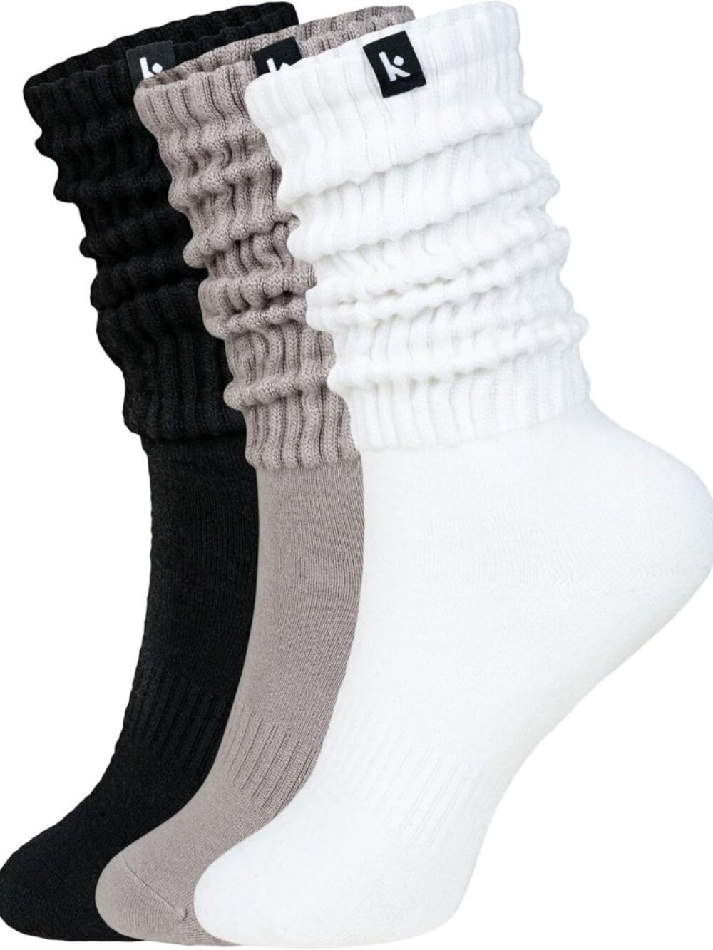 Cozy Slouch Crew Boot Socks for Women - 3 Pairs, Scrunch Style, Warm & Comfy